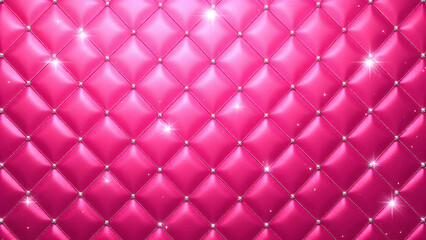 Pink Diamond-Quilted Upholstery with Sparkles