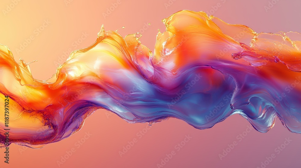 Canvas Prints vibrant abstract fluid wave with dynamic colors and motion