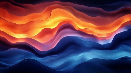 Fototapeta premium Vibrant abstract waves in fiery and cool tones