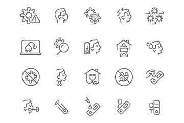 COVID-19 Themed Icons- Symptoms, Protection, and Recovery