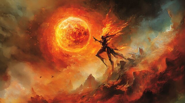 Symbolic portrayal of Mars visualizing fiery energy astrological archetypes of action