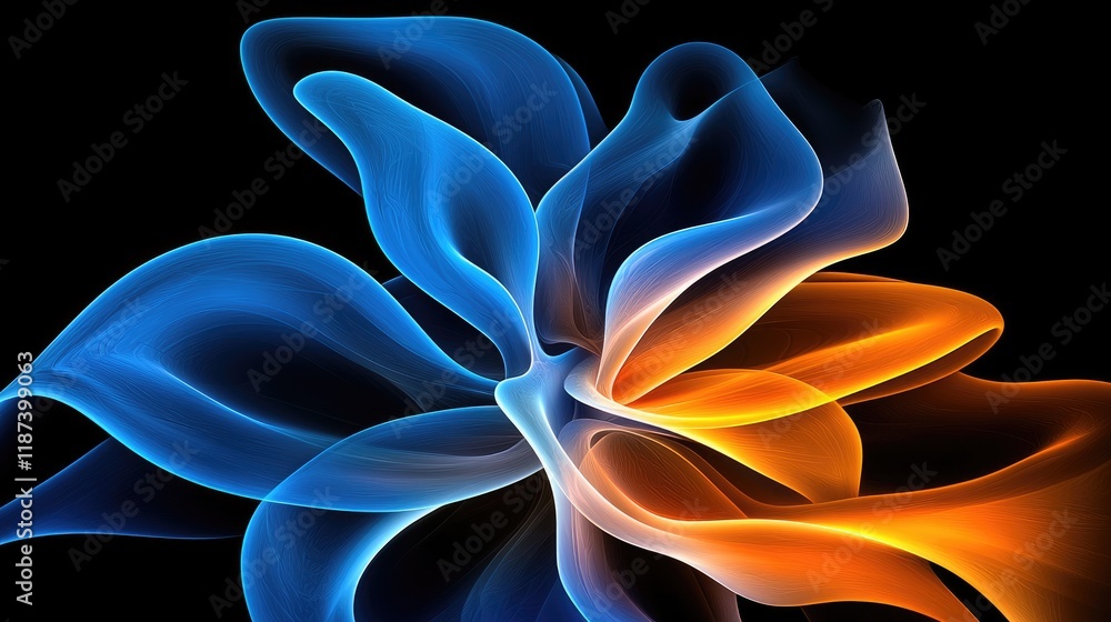 Poster dynamic flowing colors abstract art digital design vivid environment close-up perspective visual con