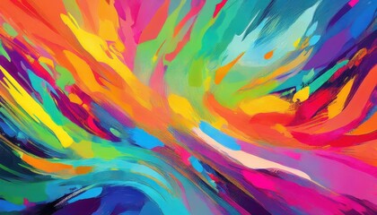 Vibrant Pop Art Grunge Colors and Abstract Shapes in a Striking ComicStyle Wallpaper Illustration