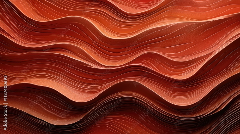 Poster dynamic waves of red textures abstract design digital artwork creative space close-up view modern co