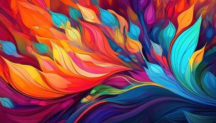 Vibrant Multicolored Landscape Captivating Depiction of a Brightly Painted Nature Scene with a myriad of Colors and Textures, Embracing the Essence of a Colorful World.