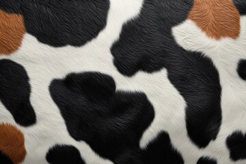 Cow Skin Texture. Close-Up of Cow Skin. Cowhide Texture. Pattern of Cow Skin. Detailed Cow Skin Texture. Black and White Cowhide. Natural Cow Skin Surface.	