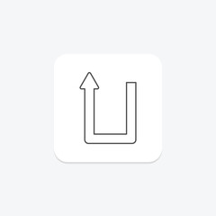 Turn Up thinline icon , vector, pixel perfect, illustrator file