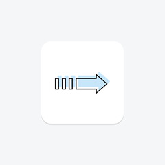 Right Arrow color shadow thinline icon , vector, pixel perfect, illustrator file