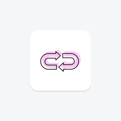 Loop Arrow color shadow thinline icon , vector, pixel perfect, illustrator file