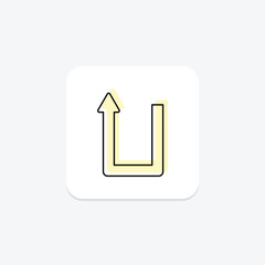 Turn Up color shadow thinline icon , vector, pixel perfect, illustrator file