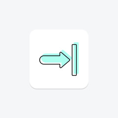Right Wall color shadow thinline icon , vector, pixel perfect, illustrator file