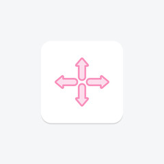 Obraz premium Expand Arrow duotone line icon , vector, pixel perfect, illustrator file