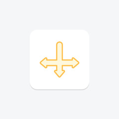 Fototapeta premium Divergence Down Arrow duotone line icon , vector, pixel perfect, illustrator file