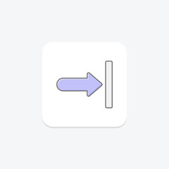 Right Wall lineal color icon , vector, pixel perfect, illustrator file