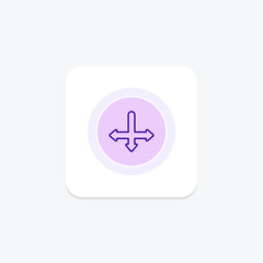 Divergence Down Arrow color circle icon , vector, pixel perfect, illustrator file
