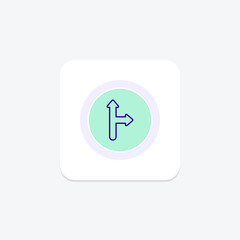 Up and Right color circle icon , vector, pixel perfect, illustrator file