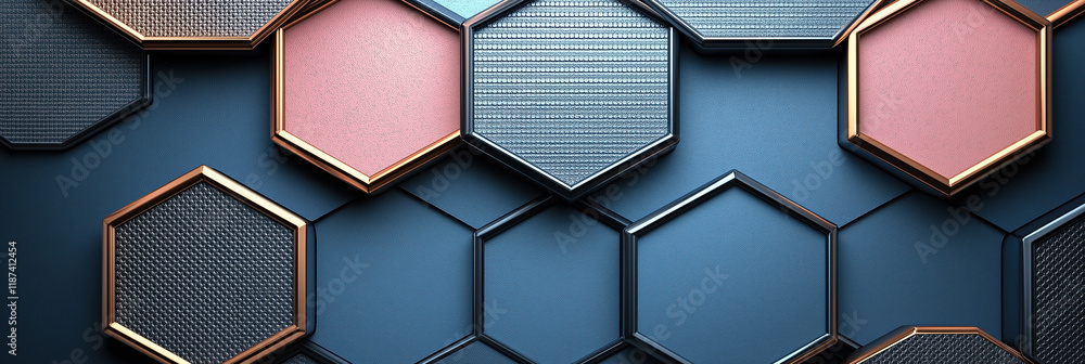 Poster abstract background with hexagons