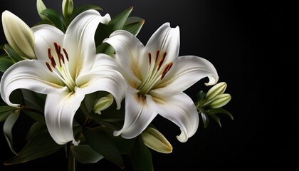 Fototapeta premium graceful white lily floral design