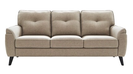 Fototapeta premium Sofa with a clean, minimalist design, featuring slim metal legs and soft fabric 