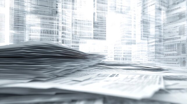 Abstract rendering of tax accounting system showcasing layered forms representing corporate individual compliance