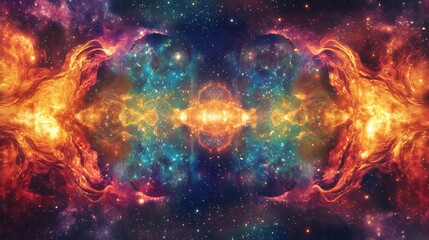 Fototapeta premium Dazzling representation of stellar alignments embodying cosmic intelligence divine symmetry radiant celestial designs