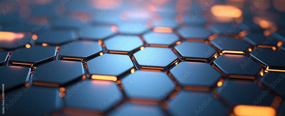 Poster abstract background with hexagons
