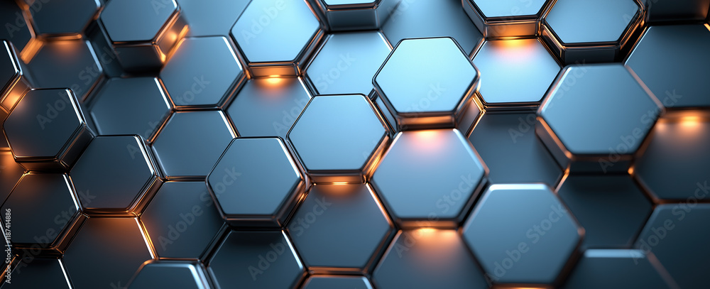 Poster abstract background with hexagons