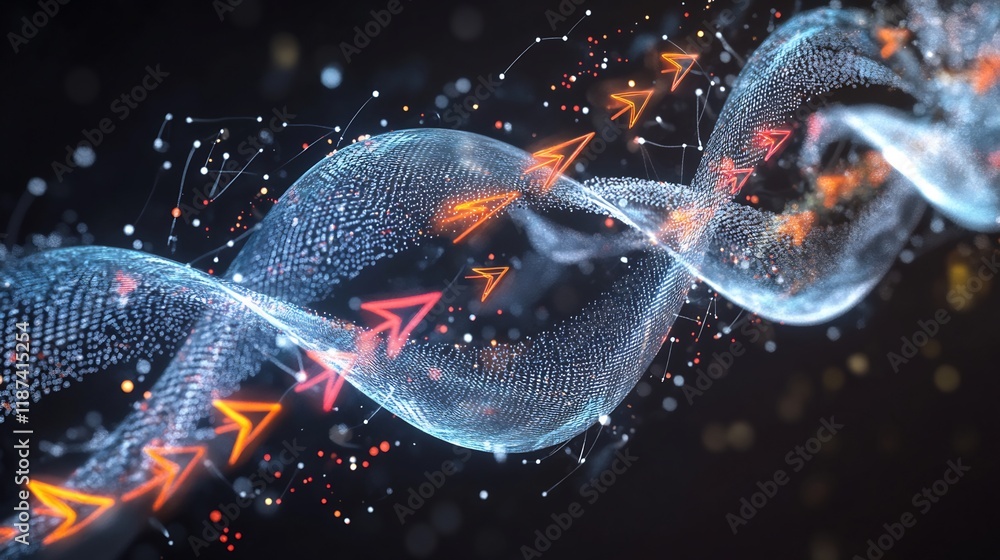 Poster Abstract rendering of product reviews symbolic arrows dynamic patterns representing transparency and feedback