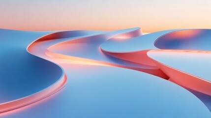 Abstract rendering of promotional strategy showcasing symbolic pathways dynamic shapes brand promotion