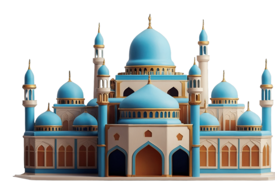 A beautiful image showcasing iconic mosques and landmarks like the Taj Mahal, with elements of Islamic architecture, minarets, domes