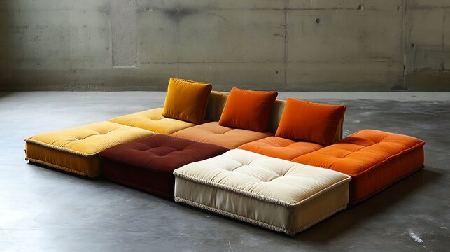 Sofa with a modular design, featuring interchangeable sections and customizable layouts 