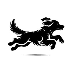 Obraz premium art and illustration, logo, icon, run dog vector black and white