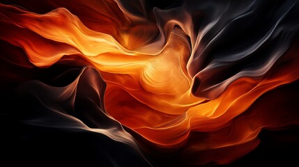 Obraz premium Fiery hues and dark shadows dance in this abstract image, evoking a sense of mystery and wonder.