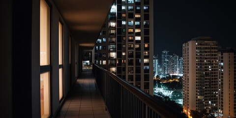 An atmospheric view captures the night city skyline filled with bright lights, showcasing urban life and the vibrancy of the city at night.