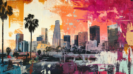 Los angeles collage of word concepts. Willowshade. Illustration