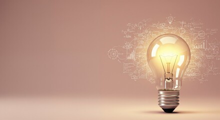 A conceptual image showcasing a light bulb as a metaphor for an innovative breakthrough and smart idea, symbolizing genius marketing strategy planning and creative thinking in business.
