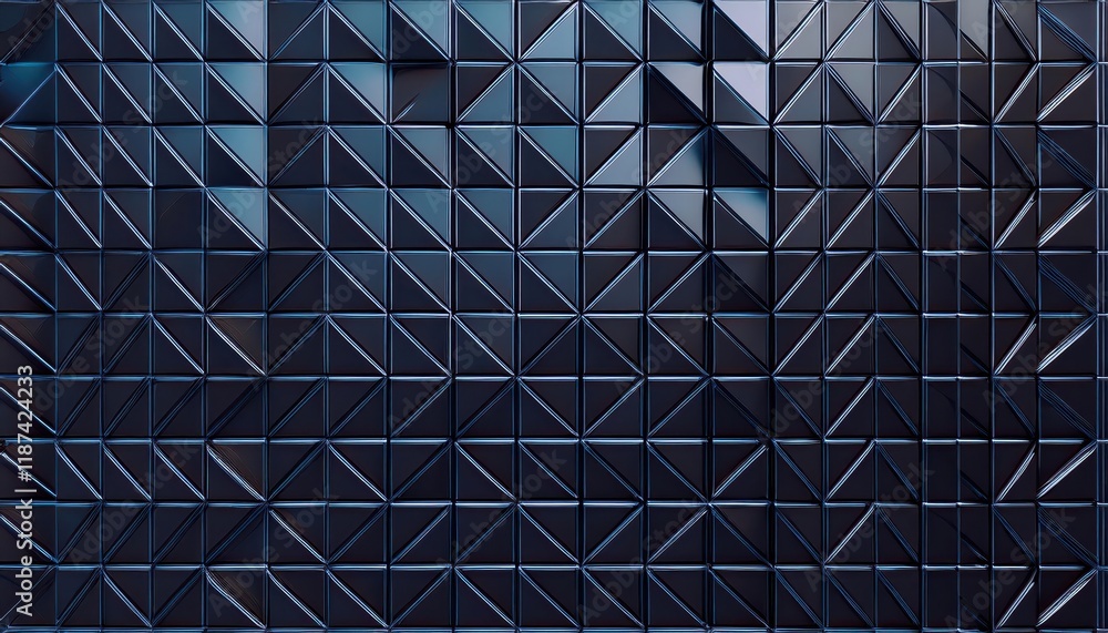 Poster striking futuristic hightech structure amidst a dark background triangular block design echoes moder