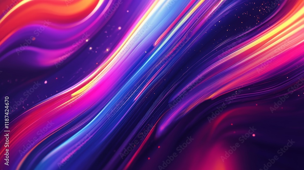 Poster colorful abstract wave pattern with vibrant colors and dynamic flow, digital art concept