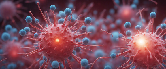 Fototapeta premium Corona Virus Microbiology And Virology Concept 3d Rendering