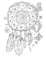 Dreamcatcher coloring page.