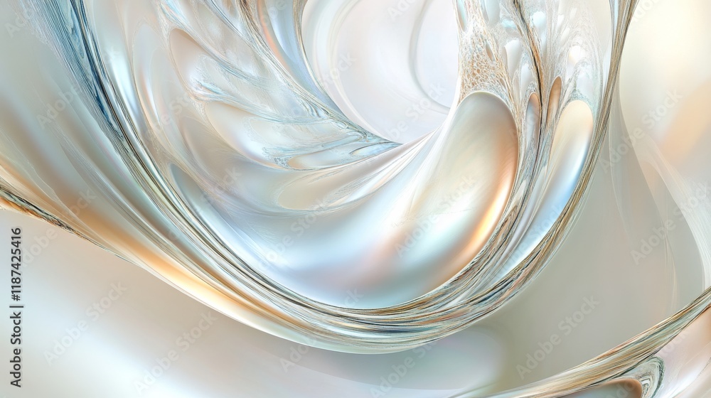 Poster abstract swirl with pearlescent colors and flowing patterns