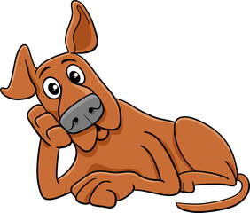 funny cartoon brown dog animal character