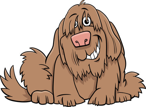 funny cartoon shaggy dog animal character