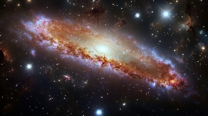 Fototapeta premium Irregular galaxies displaying vibrant diverse light spectra captured in vivid detail from stateoftheart astronomical observatories