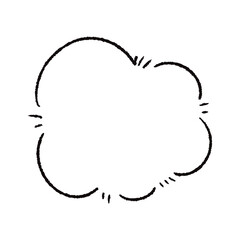 手描きのもこもこの吹き出し