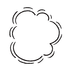 手描きのもこもこの吹き出し