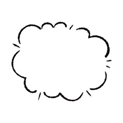 手描きのもこもこの吹き出し