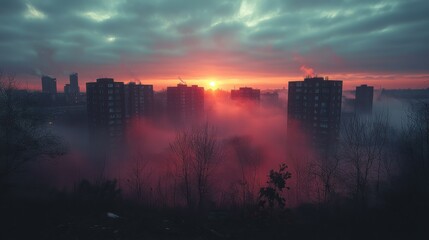 Obraz premium city in the mist 3