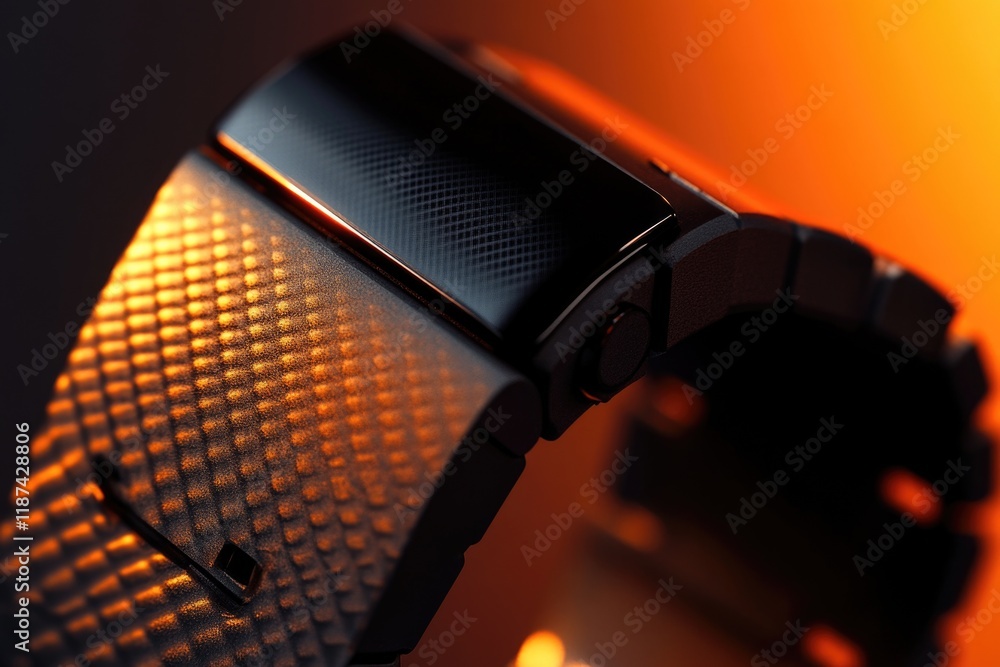 Poster a close-up view of a watch placed on a table, suitable for use in still life photography or product 