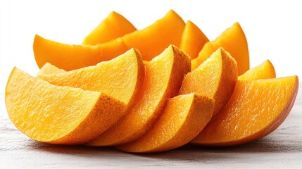 close up photo of sliced akabi fruit isolated on a white backgroun